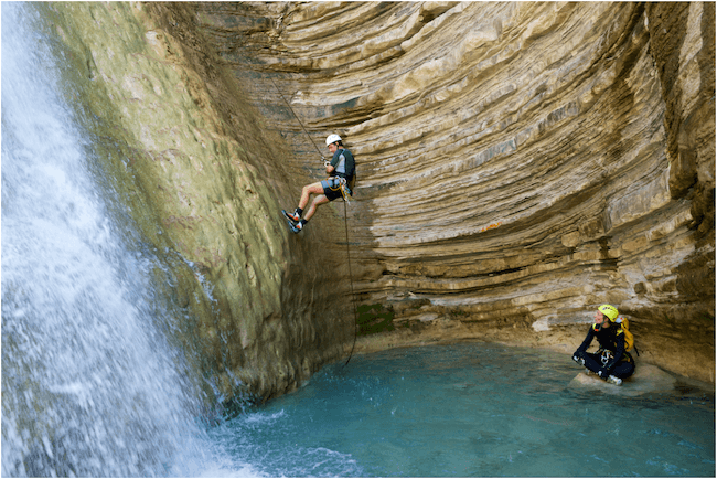 waterfall rappelling