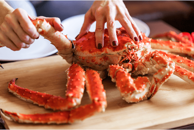 patagonian scallops and crabs